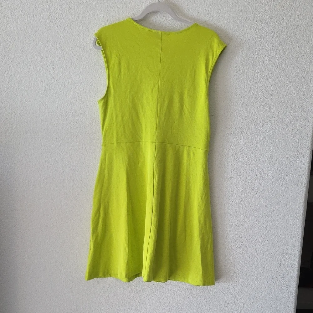New York & Company Neon Lime A-Line Sleeveless Dress - Picture 6 of 6